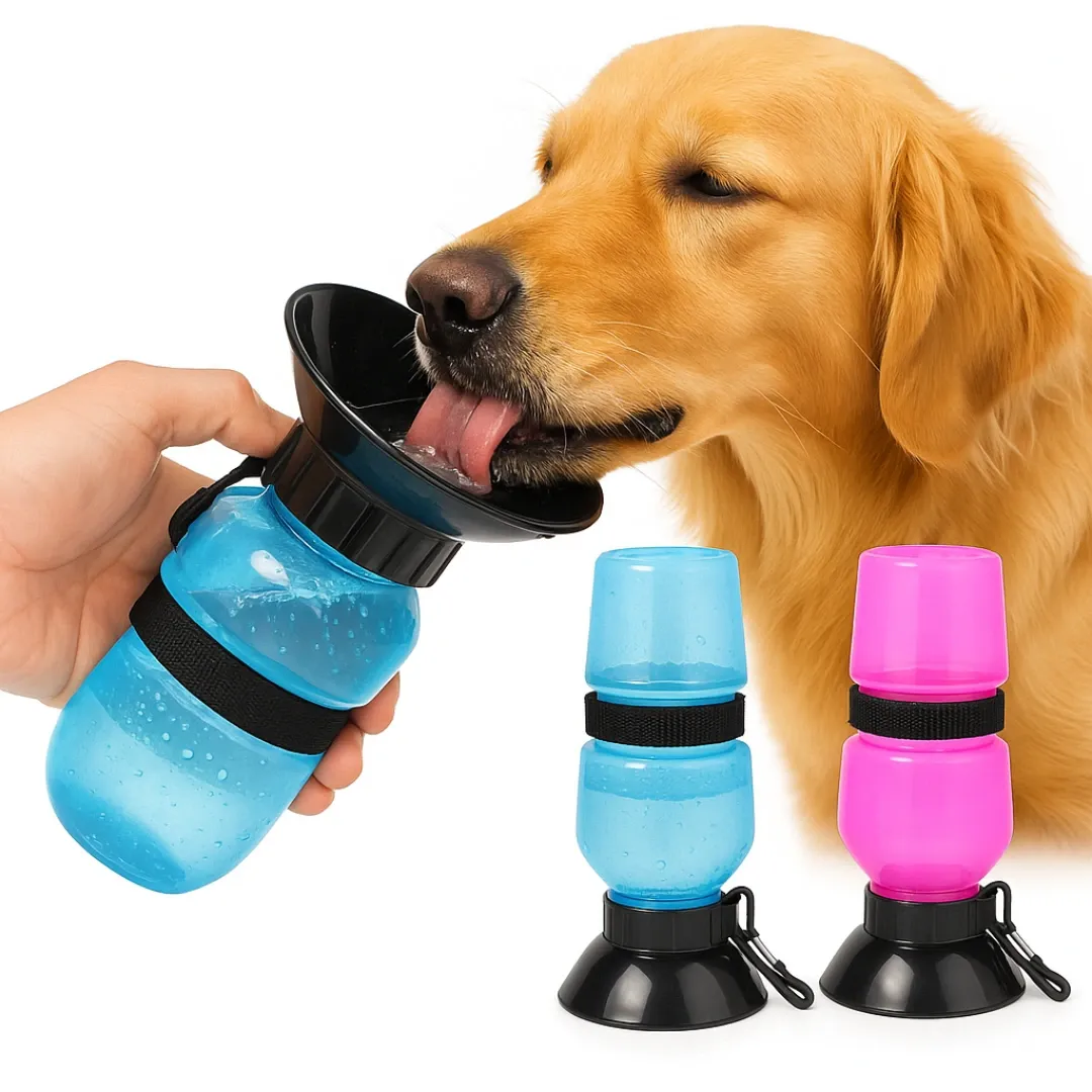 Pawzo Plastic Puppies Dog Water Bottle,Leak Proof Portable Puppy Water Dispenser Drinking Feeder (Multicolor)