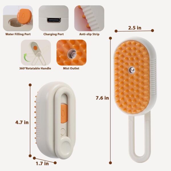 4 in 1 Dog & Cat Steam Brush for Shedding - Image 3