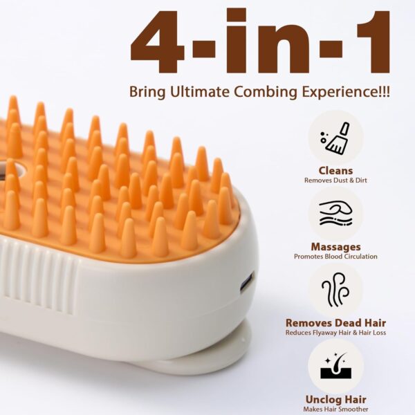4 in 1 Dog & Cat Steam Brush for Shedding - Image 4