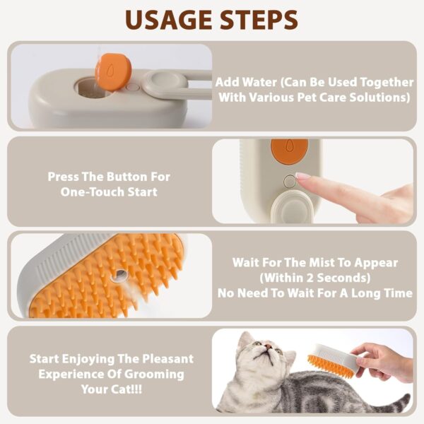 4 in 1 Dog & Cat Steam Brush for Shedding - Image 2