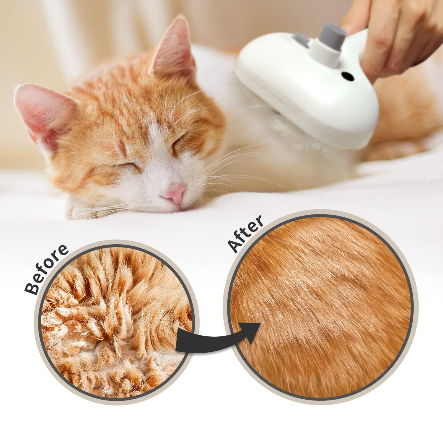 Steamy Anti‑Static Self‑Cleaning Pet Brush - Image 11