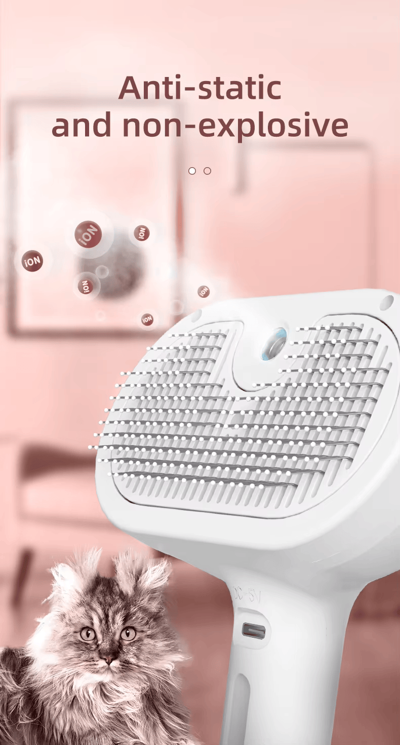 Steamy Anti‑Static Self‑Cleaning Pet Brush - Image 7