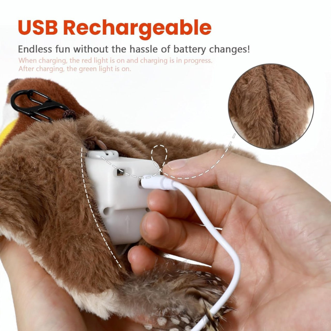 Cat Toys Combo – Rechargeable Chirping Bird + Durable Rope Ball - Image 4