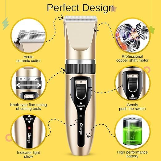Pawzo™ Professional Pet Grooming Clipper Kit with Stainless Steel Comb – Silent Hair Trimmer for Dogs & Cats - Image 6