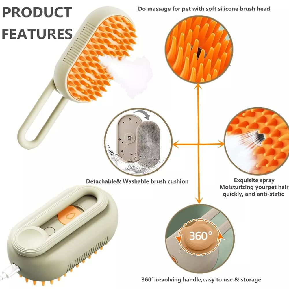 Pawzo™ 2-in-1 Pet Grooming Combo – Silicone Massage Brush + Stainless Steel Comb | For Dogs & Cats | Detangling, Deshedding & Relaxing Grooming Kit - Image 3