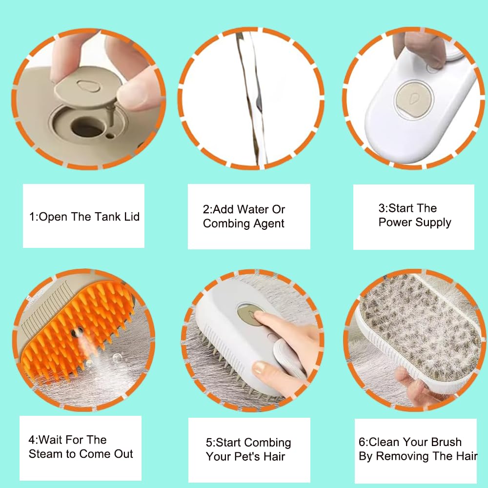 Pawzo™ 2-in-1 Pet Grooming Combo – Silicone Massage Brush + Stainless Steel Comb | For Dogs & Cats | Detangling, Deshedding & Relaxing Grooming Kit - Image 4