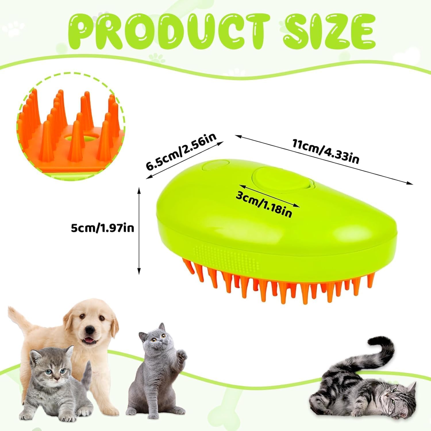 Pawzo Steam Grooming Brush for Dogs & Cats | Anti-Shedding, Detangling & Deep Cleaning | USB Rechargeable - Image 3