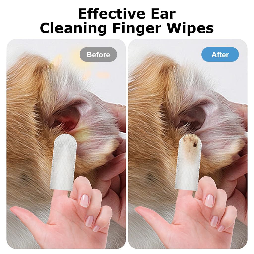 Pawzo Pet Ear Cleaner Finger Wipes – 50pcs | Removes Earwax, Dirt & Mites | Safe for Dogs & Cats - Image 6
