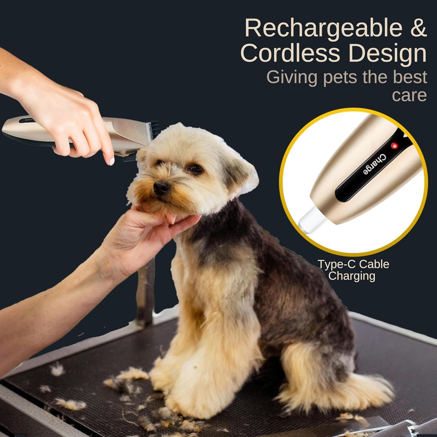 Pawzo™ Professional Pet Grooming Clipper Kit with Stainless Steel Comb – Silent Hair Trimmer for Dogs & Cats - Image 4
