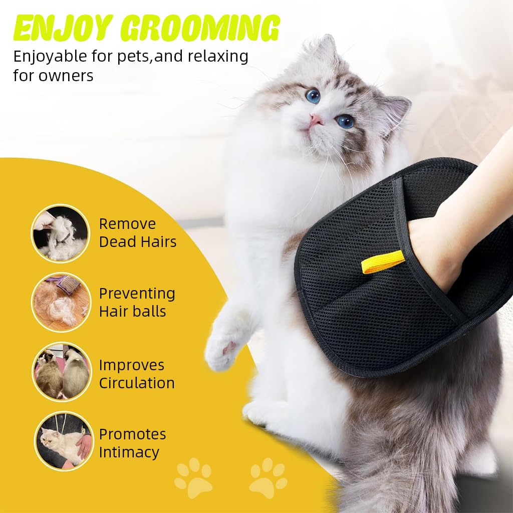 Pawzo™ Pet Grooming Glove + Smart Interactive Charging Ball Toy Combo for Dogs & Cats | Hair Removal & Active Play Combo - Image 6